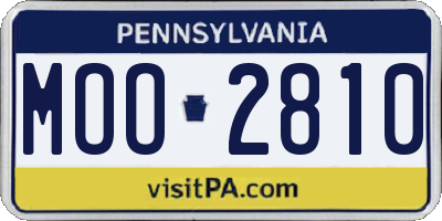 PA license plate MOO2810