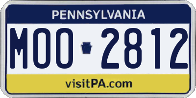 PA license plate MOO2812