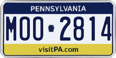 PA license plate MOO2814