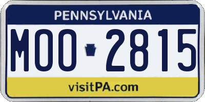 PA license plate MOO2815