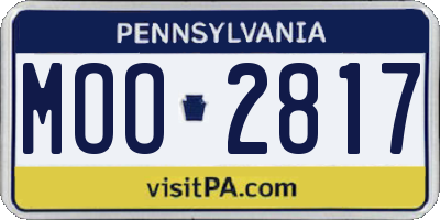 PA license plate MOO2817