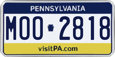 PA license plate MOO2818
