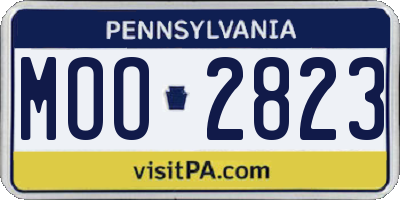 PA license plate MOO2823