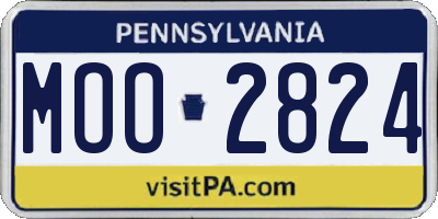 PA license plate MOO2824