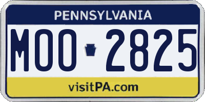 PA license plate MOO2825