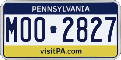 PA license plate MOO2827