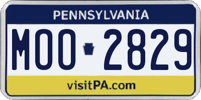 PA license plate MOO2829