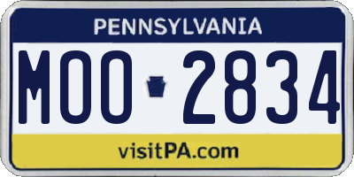 PA license plate MOO2834