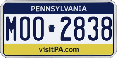 PA license plate MOO2838