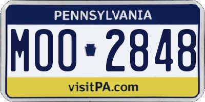 PA license plate MOO2848