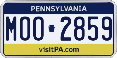 PA license plate MOO2859