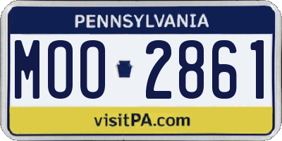 PA license plate MOO2861