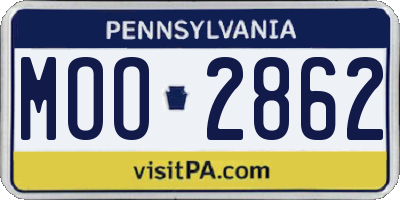 PA license plate MOO2862