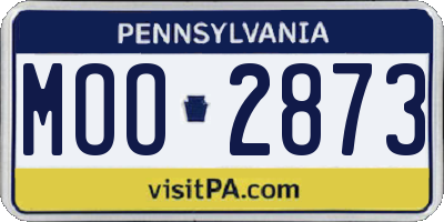PA license plate MOO2873