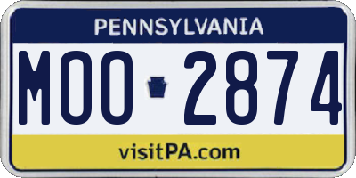 PA license plate MOO2874