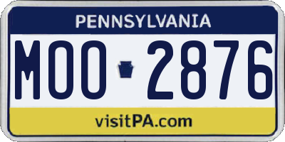 PA license plate MOO2876