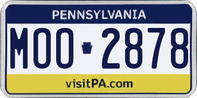 PA license plate MOO2878