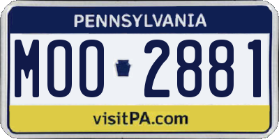 PA license plate MOO2881