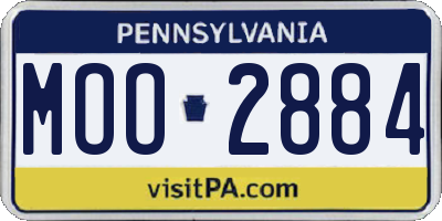 PA license plate MOO2884