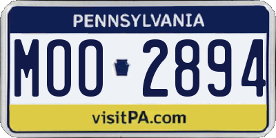 PA license plate MOO2894