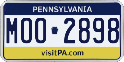 PA license plate MOO2898