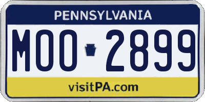 PA license plate MOO2899