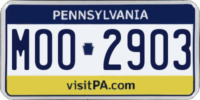 PA license plate MOO2903