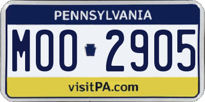 PA license plate MOO2905