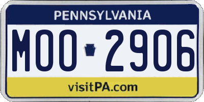 PA license plate MOO2906