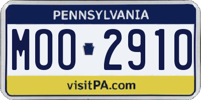 PA license plate MOO2910