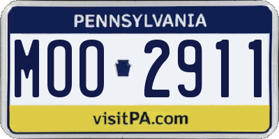 PA license plate MOO2911
