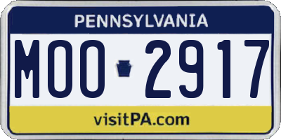 PA license plate MOO2917