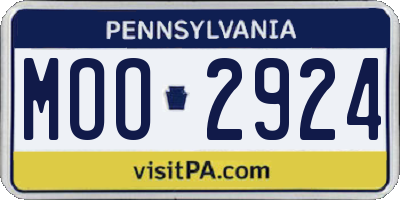 PA license plate MOO2924
