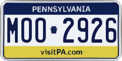 PA license plate MOO2926