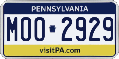 PA license plate MOO2929