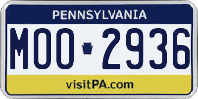 PA license plate MOO2936