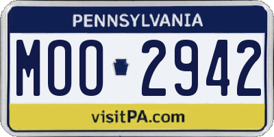 PA license plate MOO2942