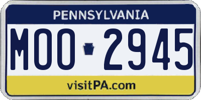 PA license plate MOO2945