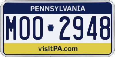 PA license plate MOO2948
