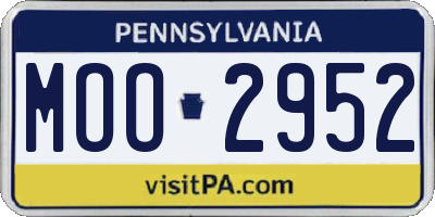 PA license plate MOO2952