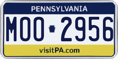PA license plate MOO2956