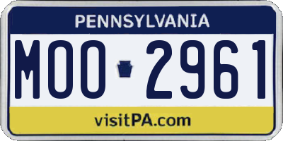 PA license plate MOO2961