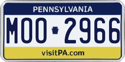 PA license plate MOO2966