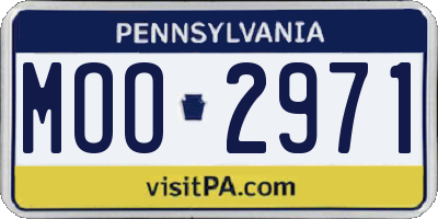 PA license plate MOO2971