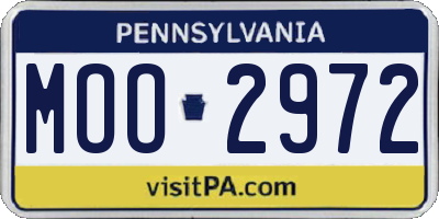 PA license plate MOO2972