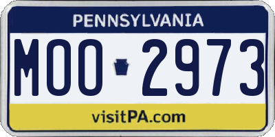 PA license plate MOO2973
