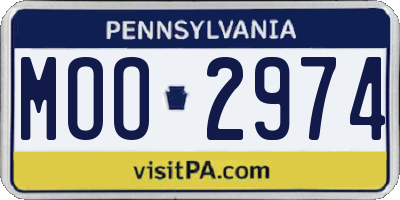 PA license plate MOO2974