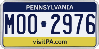 PA license plate MOO2976
