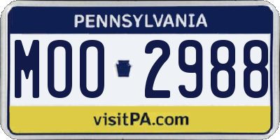 PA license plate MOO2988
