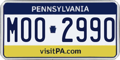 PA license plate MOO2990